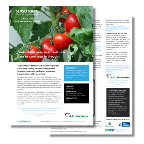 Case Study Greenhouse Tomatoes Sensoterra Wireless Soil Moisture