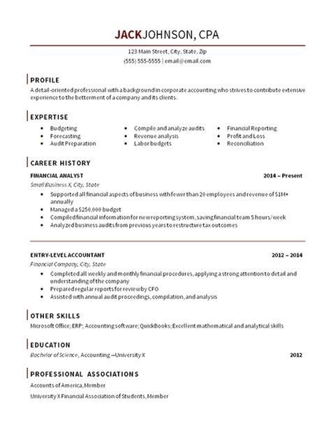 Entry Level Accountant Resume Template