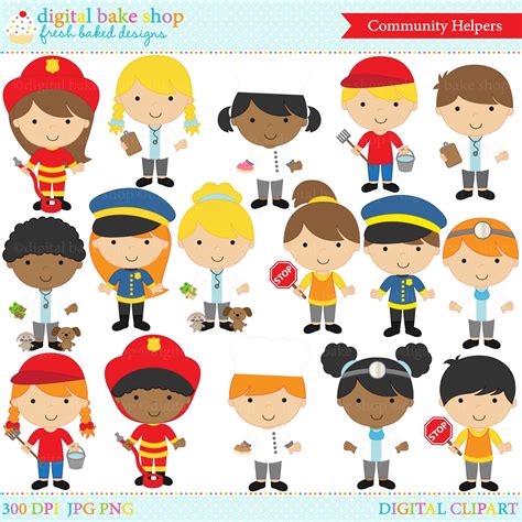 clipart clip art digital community helpers by DigitalBakeShop