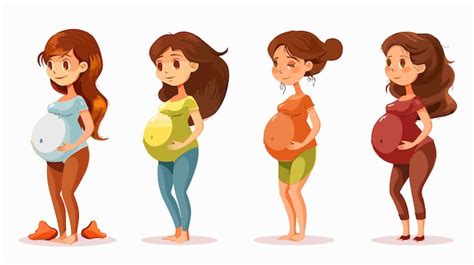 Fetal Growth Stages From 4 To 40 Weeks Vector Illustration Premium Ai