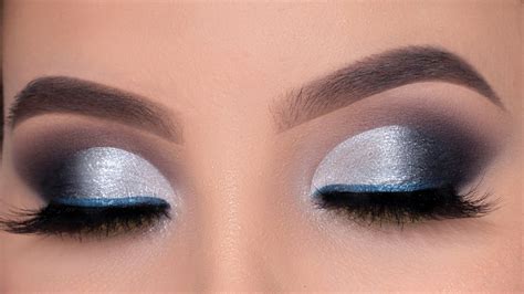 Smokey Silver Eye Makeup Tutorial Holiday Glam Look YouTube