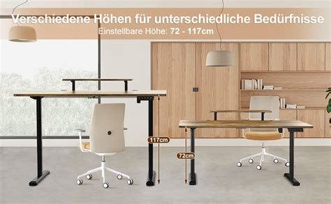 Devoko Höhenverstellbarer Schreibtisch Elektrisch 12060cm Con Soporte