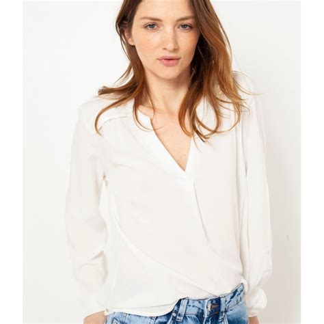 Blouse Col V Pas Cher CAMAIEU Extradingue