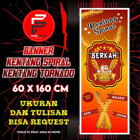 Banner Kentang Spiral Banner Kentang Tornado Banner Jajanan