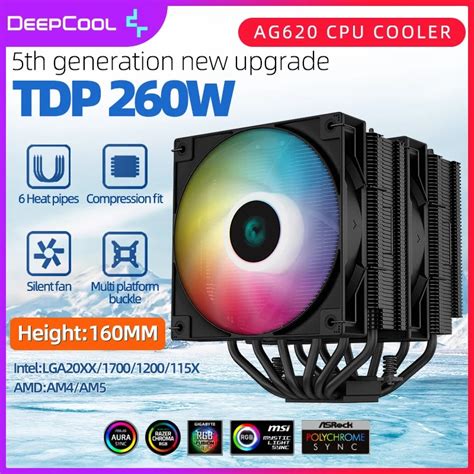 Deepcool Ag Cpu Air Cooler Twin Tower Argb Tubula Es De Calor