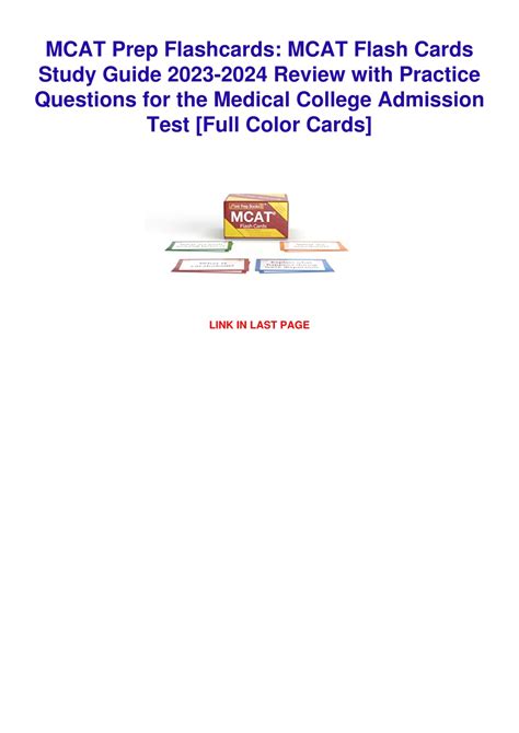 Ppt Pdf Read Online Mcat Prep Flashcards Mcat Flash Cards Study