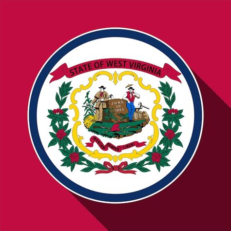 Premium Vector West Virginia State Flag Vector Illustration