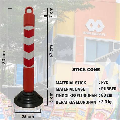 Jual Stick Cone T Top Bollard Safety Cone Pembatas Jalan Pvc