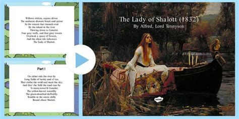 Poetry Lesson Plan The Lady Of Shalott Lord Tennyson