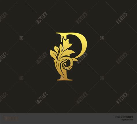 Golden Letter P Logo Vector Photo Free Trial Bigstock