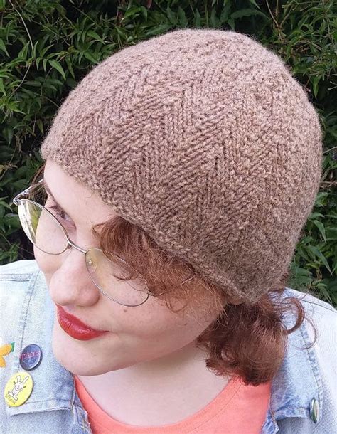 Free Knitting Pattern For Northwest Herringbone Hat Beanie With A