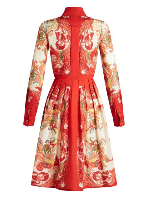 Etro Paisley Print Shirt Dress Red Farfetch