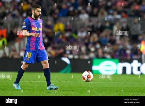 Jordi Alba Of FC Barcelona During The UEFA Europa League Match Between