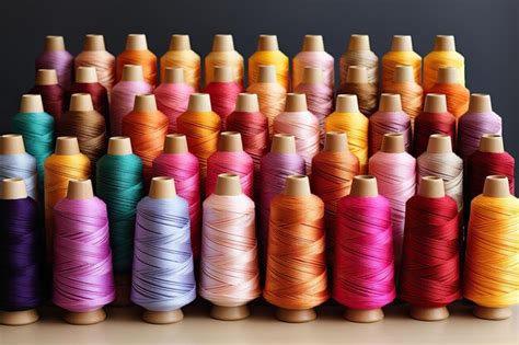 Premium Photo Rainbow Of Creativity Colorful Spools Of Thread