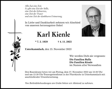 Traueranzeigen von Karl Kienle Allgäuer Zeitung