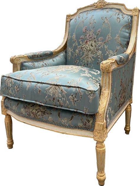 Casa Padrino Fauteuil Baroque Empire Bleu Motif Or Meuble De Salon