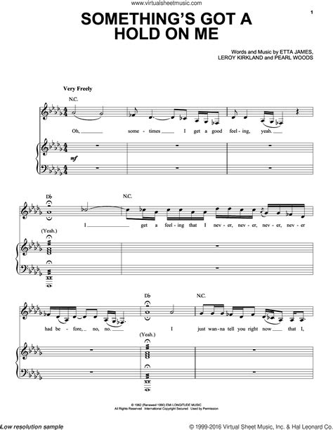 James Somethings Got A Hold On Me Sheet Music For Voice And Piano