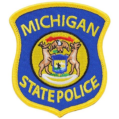 Michigan State Police Embroidered Iron On Patch At Sticker Shoppe