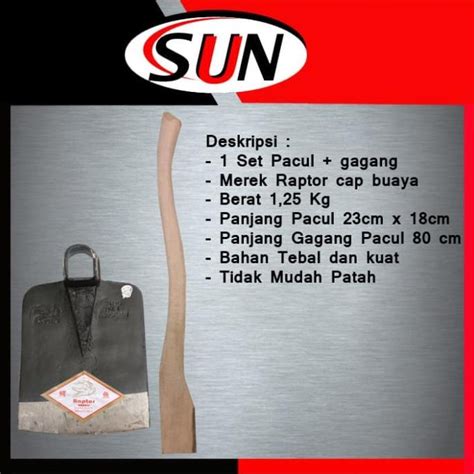 Jual Paket Pacul Cangkul Raptor Cap Buaya Dan Gagang Kayu Shopee