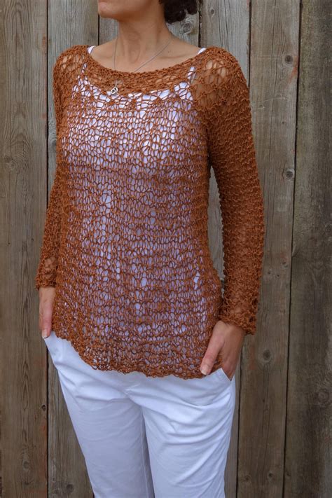 Knitting PATTERN Positano Top Loose Knit Boho Sweater Laced Summer