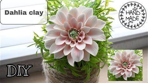 Diy Clay Flowers Tutorial Dahlia Flowers [air Dry Clay Cold Porcelain Sugarcraft] Youtube