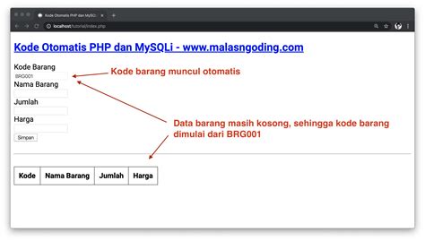 Membuat Kode Otomatis Dengan Php Dan Mysqli Malas Ngoding