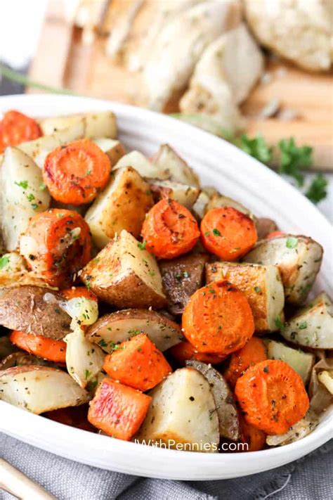 Roasted Potatoes And Carrots Just 5 Ingredients Spend With Pennies