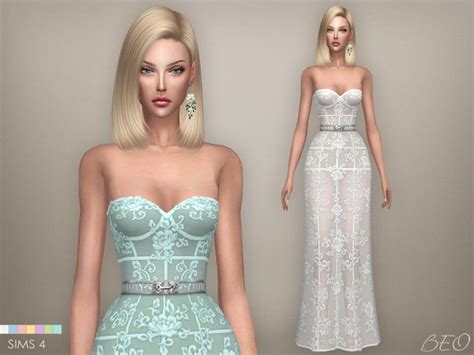 Beocreations Dress Sims Dresses Transparent Dress