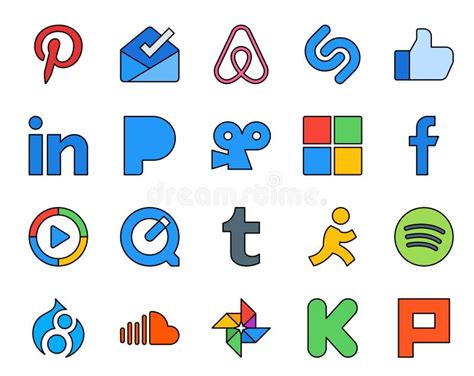 Social Media Icon Pack Including Soundcloud Spotify Microsoft Aim