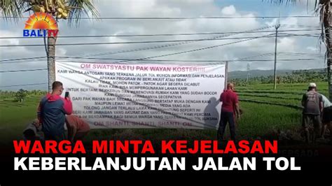 WARGA MINTA KEJELASAN KEBERLANJUTAN JALAN TOL YouTube