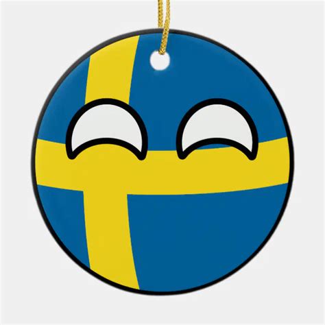 Funny Trending Geeky Sweden Countryball Ceramic Ornament Zazzle