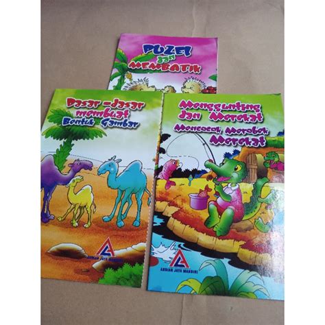 Jual Buku Paket Paud Ra Tk Tkit Menarik Garis Puzzel Dan Membatik