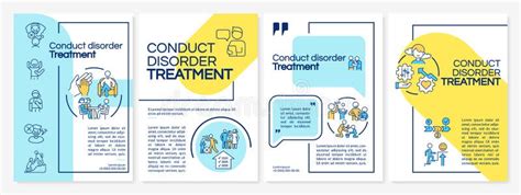 Conduct Disorder Treatment Blue And Yellow Brochure Template Stock Vector Illustration Of