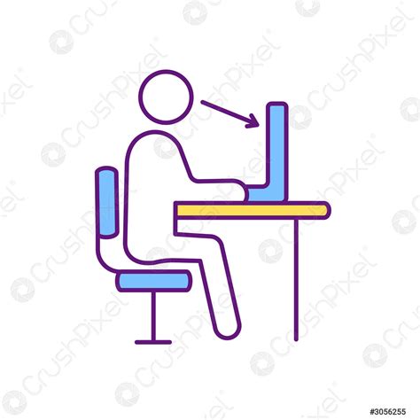 Workplace ergonomics RGB color icon - stock vector 3056255 | Crushpixel