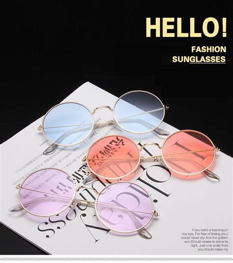 2019 Retro Round Pink Sunglasses Women Brand Designer Sun Glasses For Women Alloy Mirror Fema