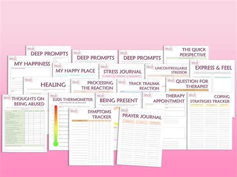 Addiction Recovery Worksheets Sobriety Planner Mental Health Etsy