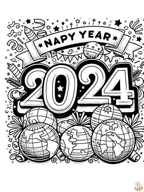 Happy New Year Coloring Pages Coloring Nation