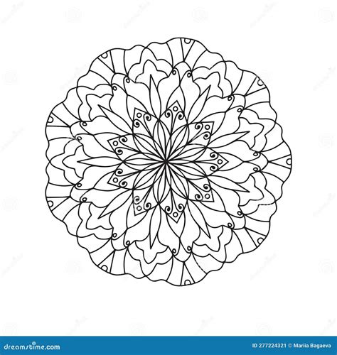 Mandala Vector Contur Floral Design Isolated For Coloring