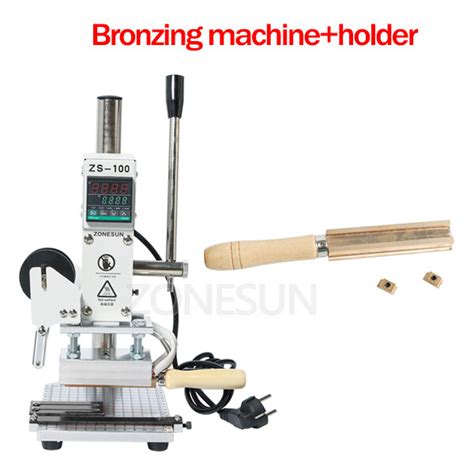 ZONESUN ZS100 Manual 5x10cm PVC Card Leather Paper LOGO Hot Foil Stamping Bronzing Heat Press