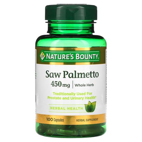 Nature S Bounty Saw Palmetto 450 Mg 100 Capsules To Promote Healthy