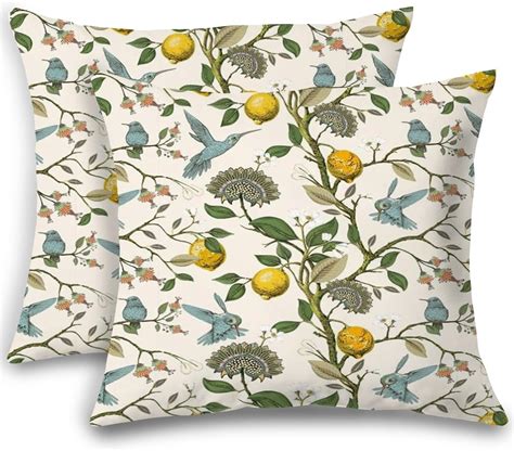 Amazon Supwhd Chinoiserie Pillow Cover Hummingbird Lemon Pillow