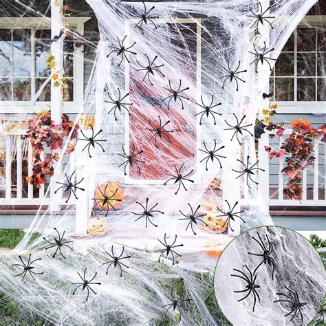 1000sqft Fake Spider Web Halloween Decorations Indoor Outdoor Stretchy