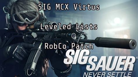 Sig Mcx Virtus Robco Leveled List Patch At Fallout Nexus Mods And