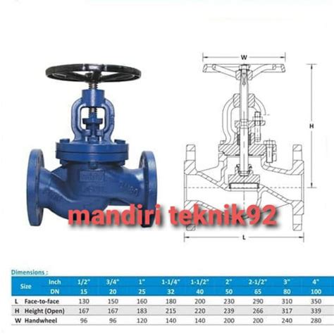 Jual Globe Valve Steam Cast Iron Pn 16 Dia 1 14 Jakarta Barat Mandiri Teknik92 Tokopedia