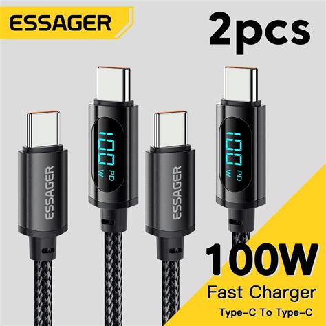 Cabo De Dados E Carregamento Usb C Para Usb C Cabo W Essager Mkp