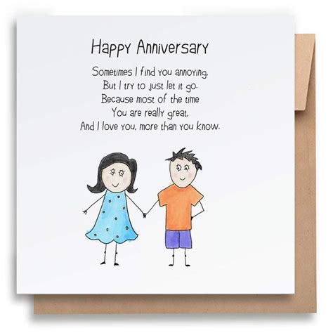 Buy I Love You Anniversary Card With Envelope Funny Anniversary Card