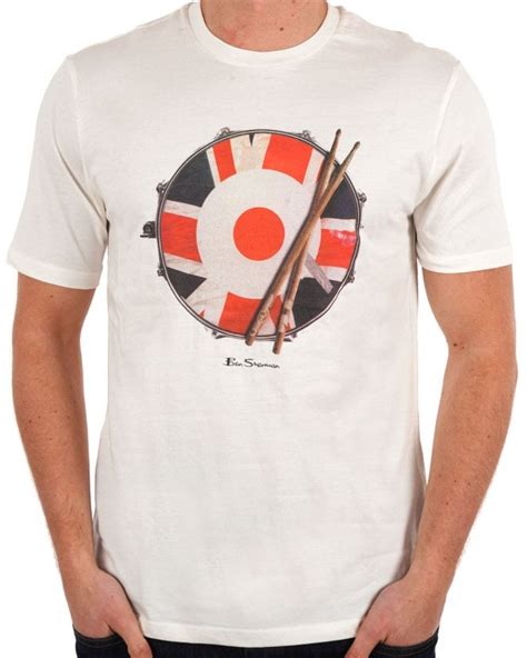 Ben Sherman Snare Target T Shirt Snow White S Casual Classics