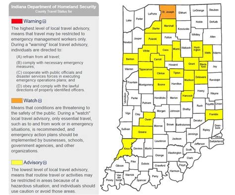 Navigating Indiana: Understanding The Travel Advisory Map - World Map ...