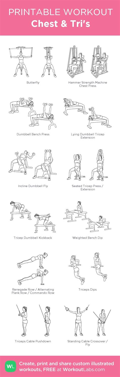 Chest Tris: my custom printable workout by @WorkoutLabs #workoutlabs # ...