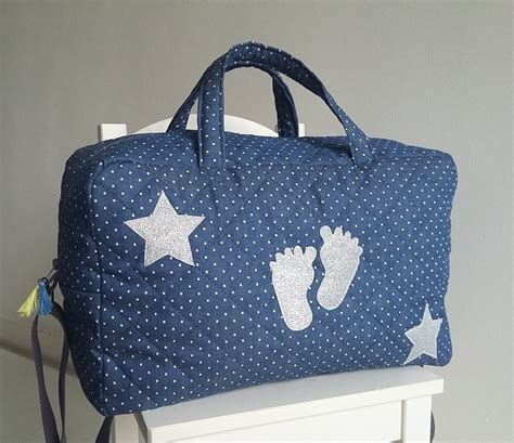 Sac Langer B B Sac De Voyage Matelass Bleu Jean Toiles Etsy